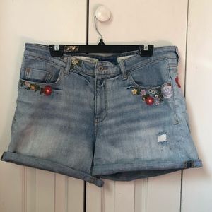 Pilcro and the Letterpress denim shorts